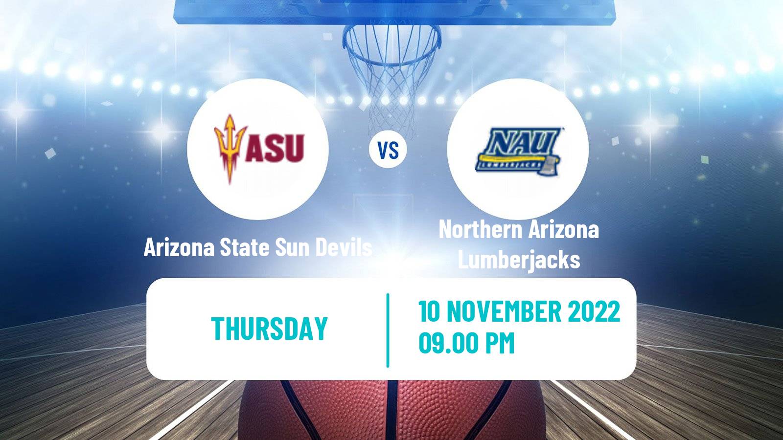 Basketball NCAA College Basketball Arizona State Sun Devils - Northern Arizona Lumberjacks