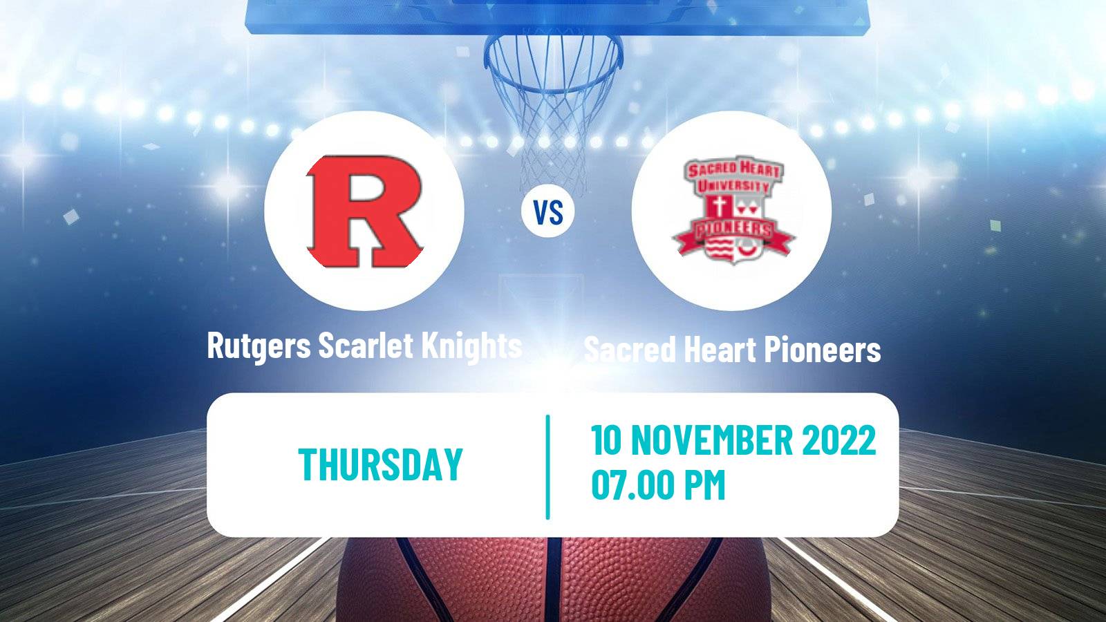 Basketball NCAA College Basketball Rutgers Scarlet Knights - Sacred Heart Pioneers