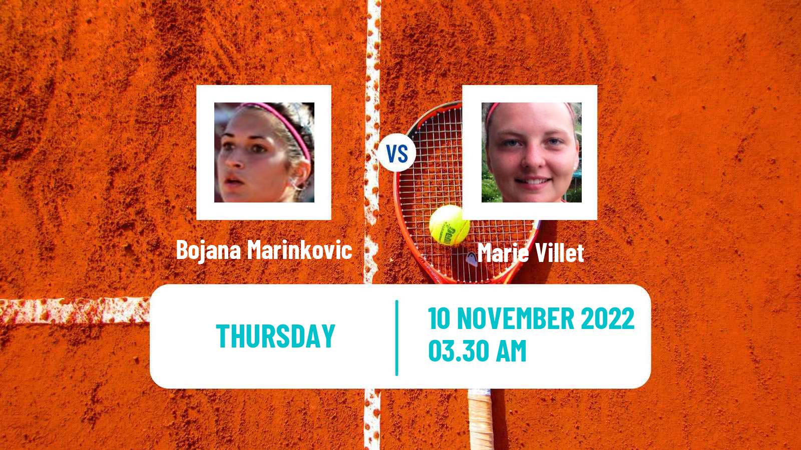 Tennis ITF Tournaments Bojana Marinkovic - Marie Villet