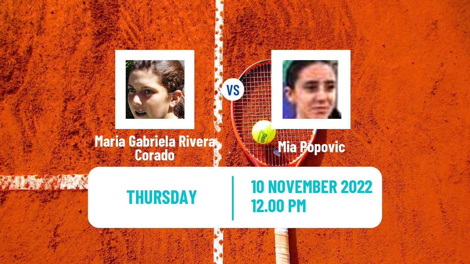 Tennis ITF Tournaments Maria Gabriela Rivera Corado - Mia Popovic