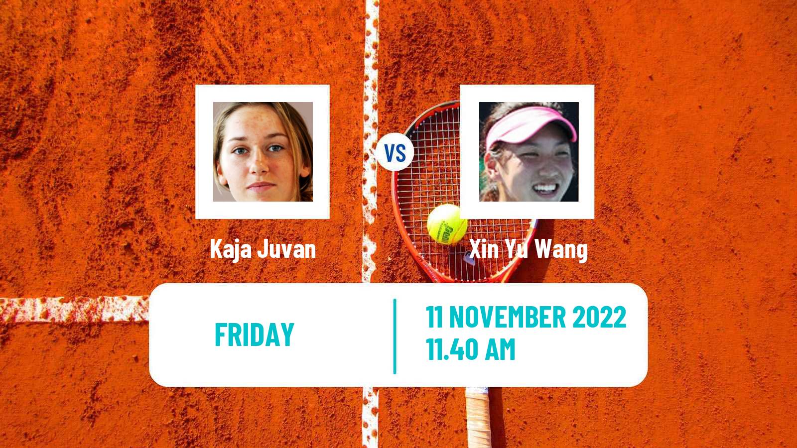 Tennis WTA Billie Jean King Cup World Group Kaja Juvan - Xin Yu Wang
