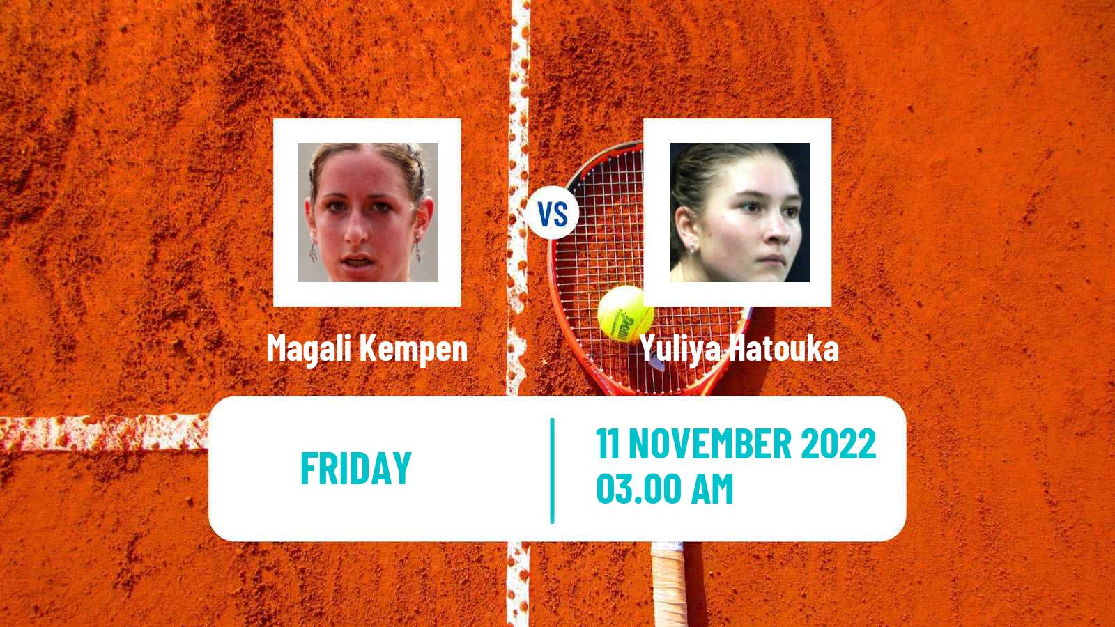 Tennis ITF Tournaments Magali Kempen - Yuliya Hatouka