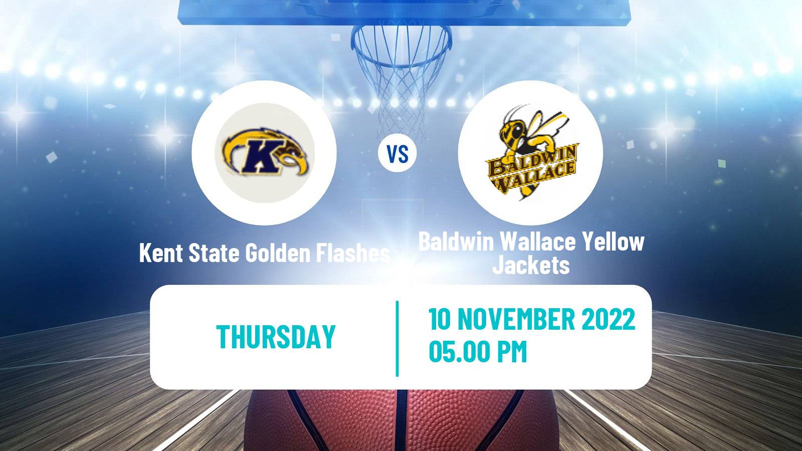 Basketball NCAA College Basketball Kent State Golden Flashes - Baldwin Wallace Yellow Jackets