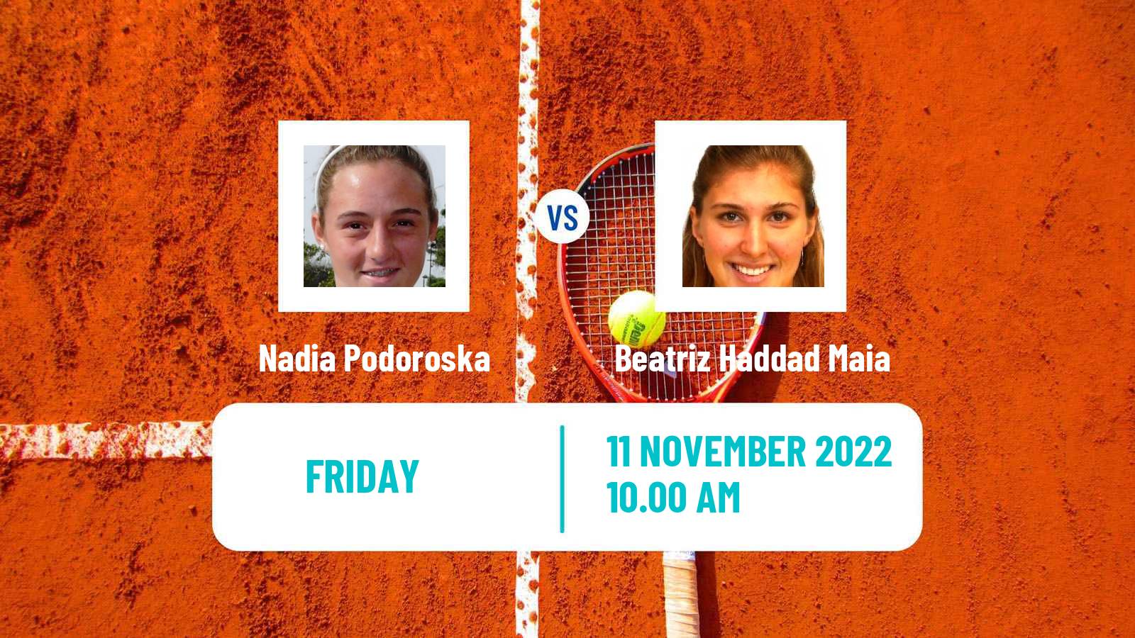 Tennis WTA Billie Jean King Cup World Group Nadia Podoroska - Beatriz Haddad Maia