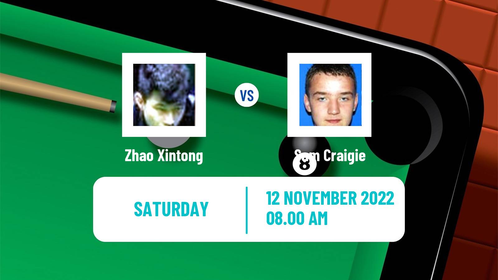 Snooker Snooker Zhao Xintong - Sam Craigie