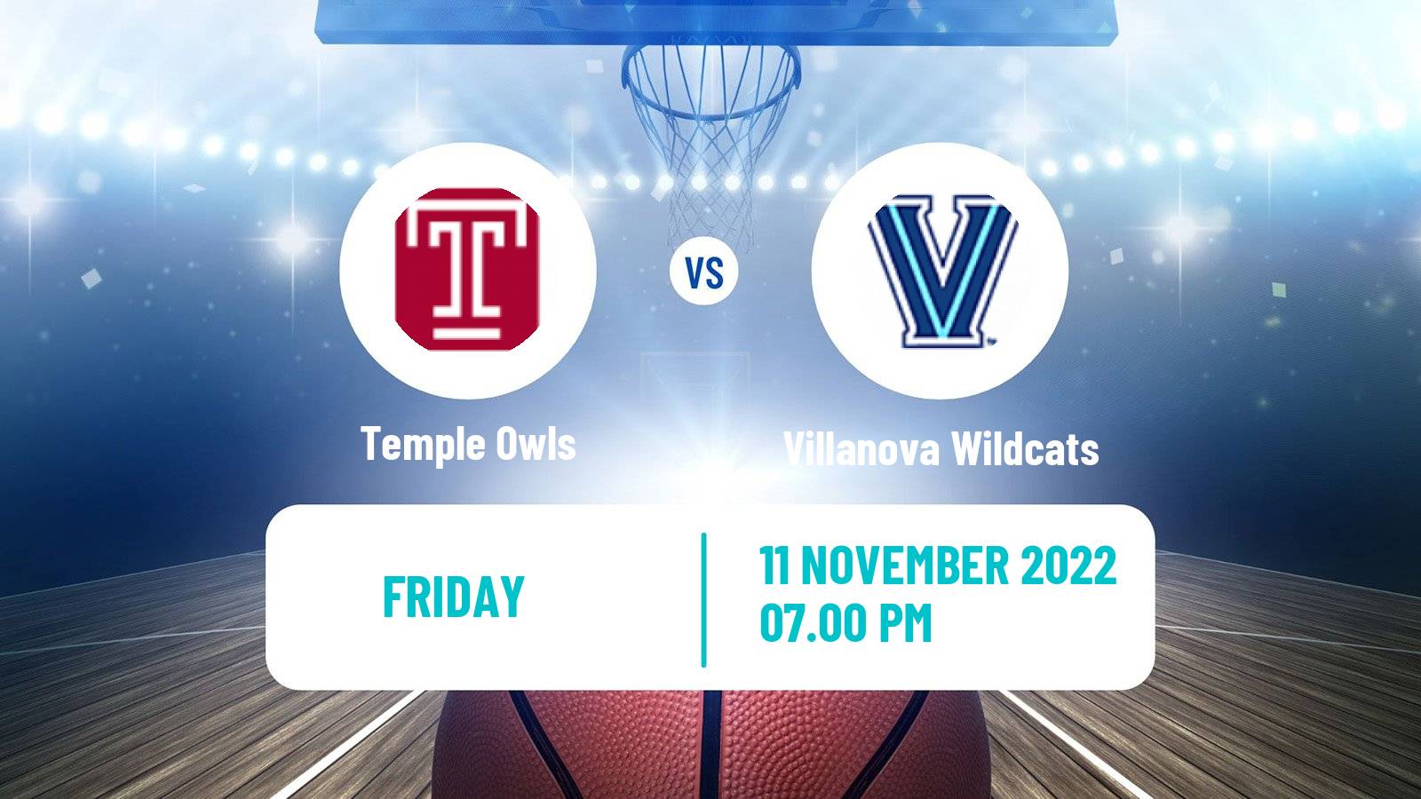 Basketball NCAA College Basketball Temple Owls - Villanova Wildcats