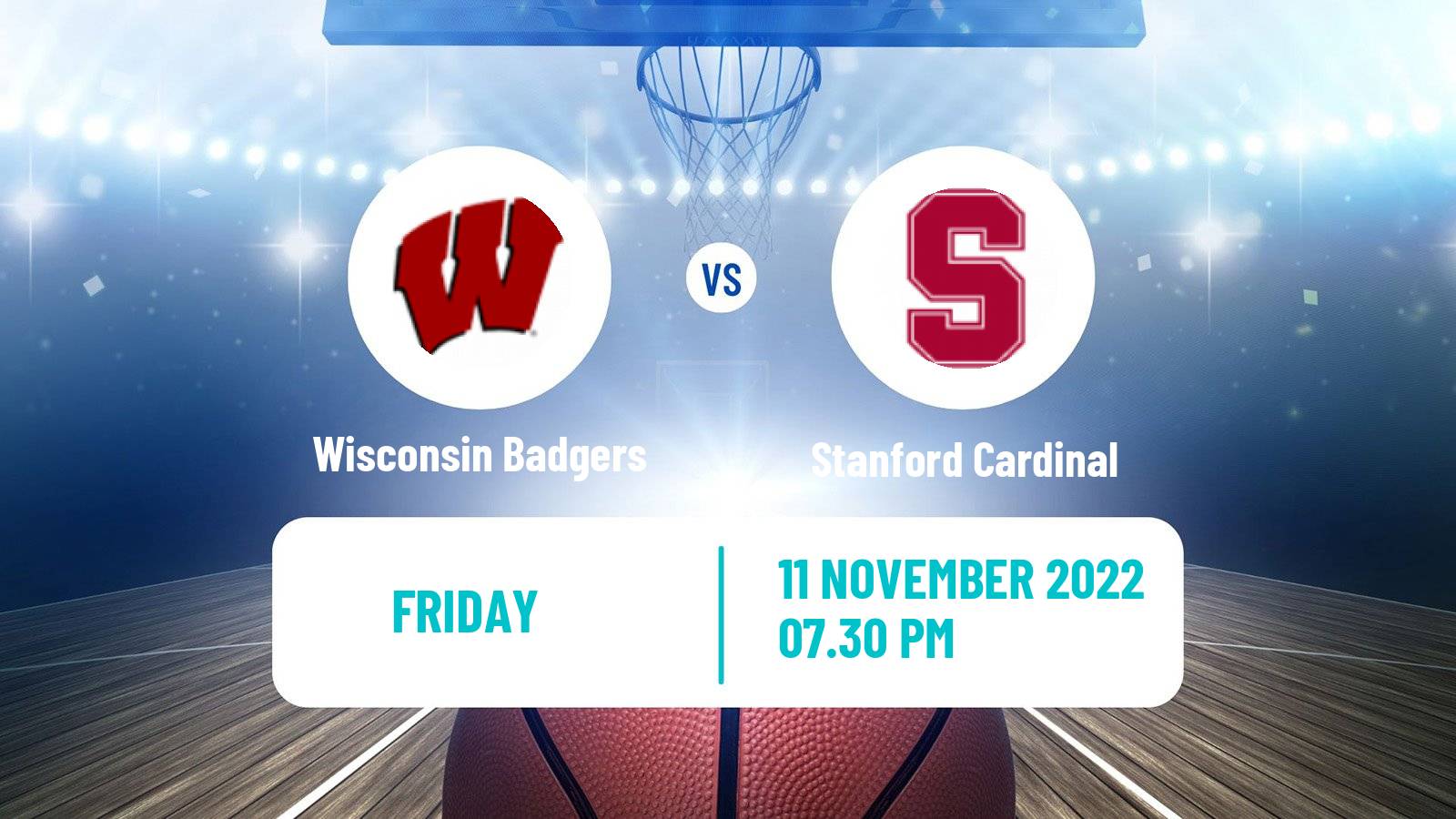 Basketball NCAA College Basketball Wisconsin Badgers - Stanford Cardinal