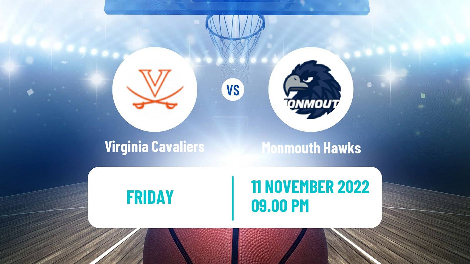 Basketball NCAA College Basketball Virginia Cavaliers - Monmouth Hawks