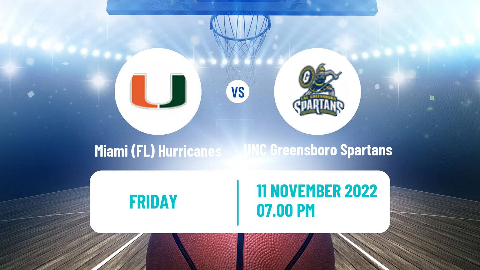 Basketball NCAA College Basketball Miami (FL) Hurricanes - UNC Greensboro Spartans