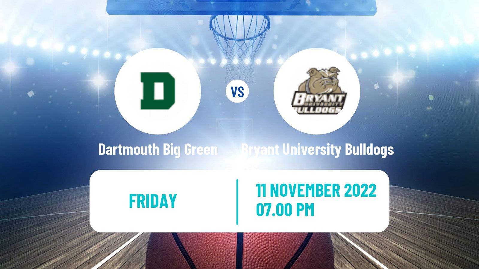 Basketball NCAA College Basketball Dartmouth Big Green - Bryant University Bulldogs