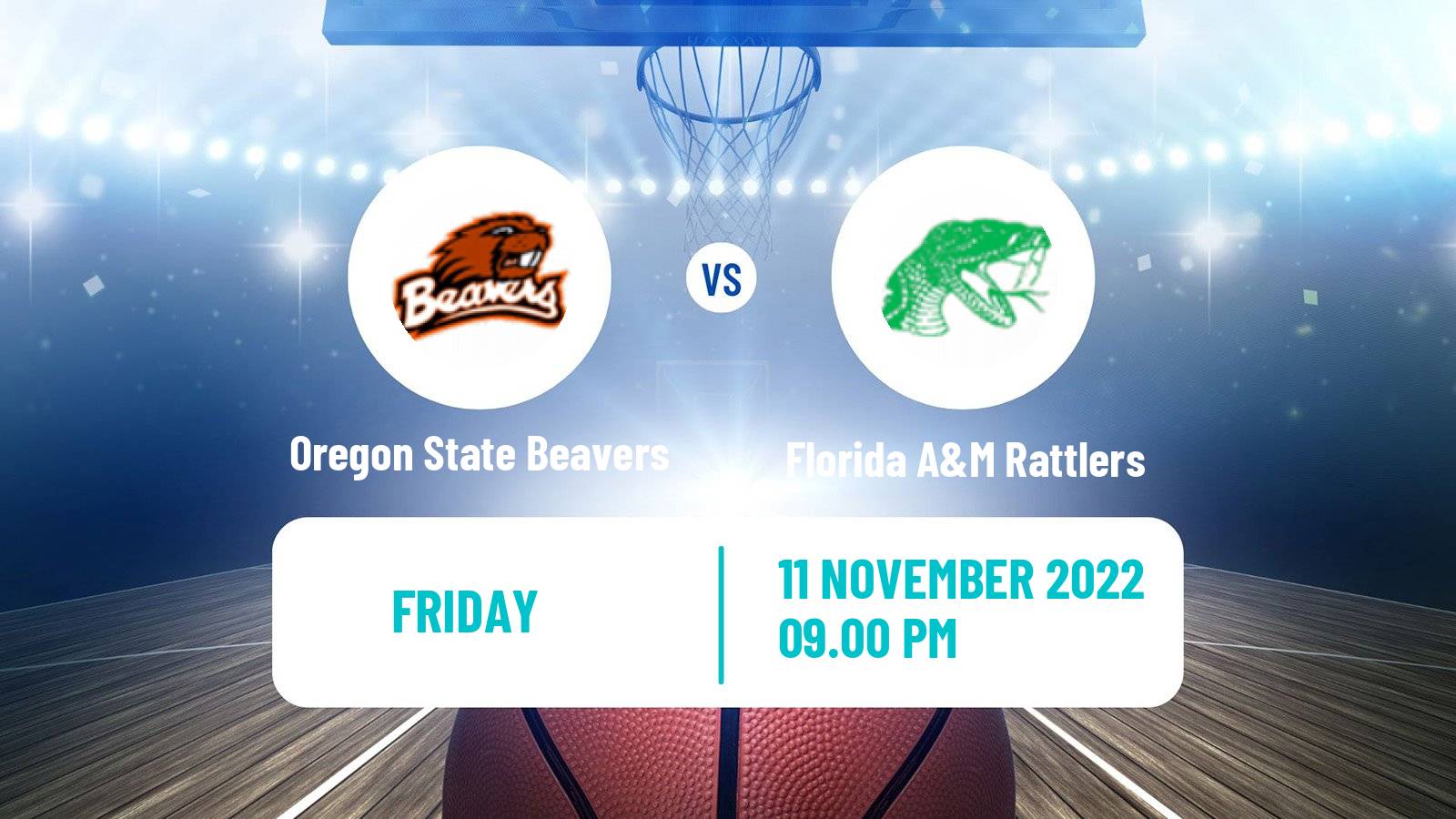 Basketball NCAA College Basketball Oregon State Beavers - Florida A&M Rattlers