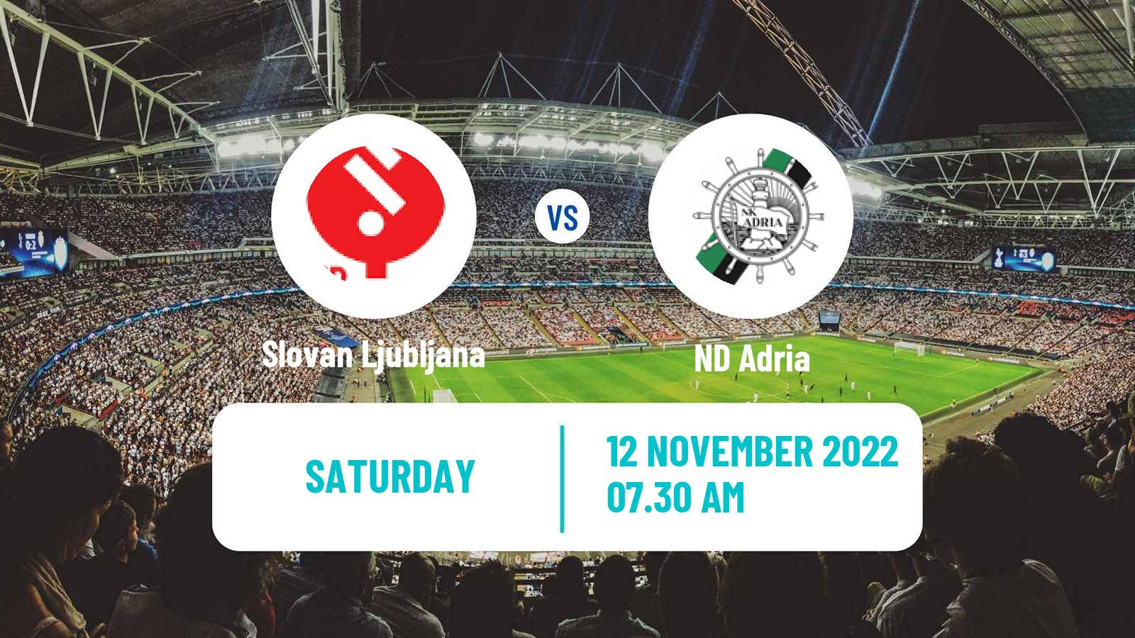 Soccer Slovenian 3 SNL West Slovan Ljubljana - Adria