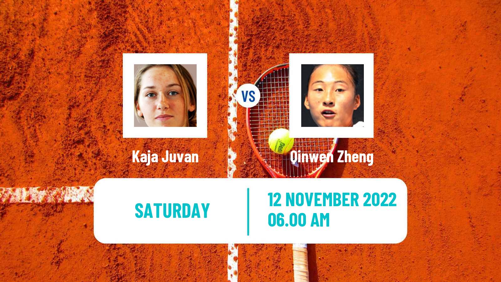 Tennis WTA Billie Jean King Cup World Group Kaja Juvan - Qinwen Zheng