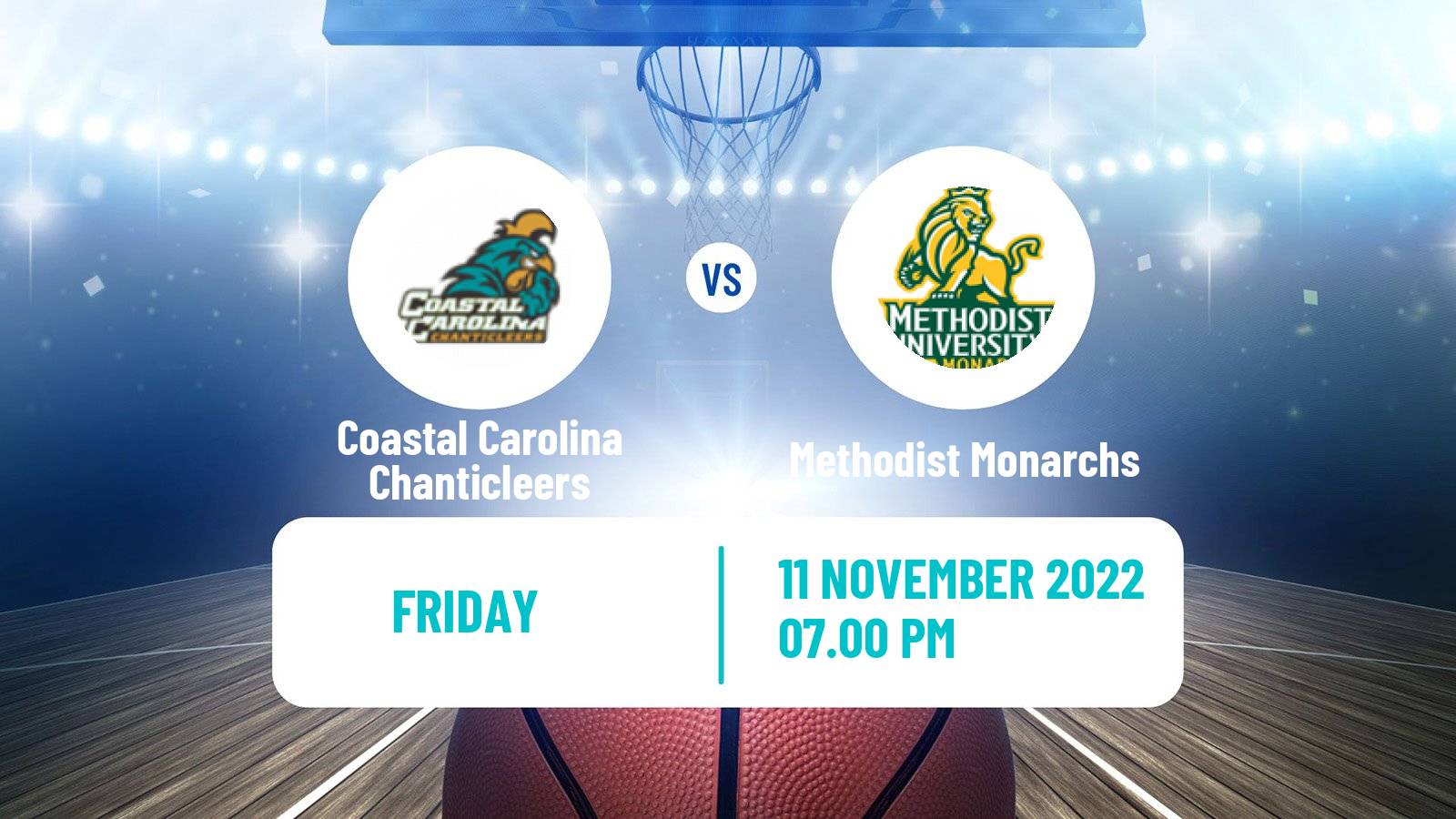 Basketball NCAA College Basketball Coastal Carolina Chanticleers - Methodist Monarchs