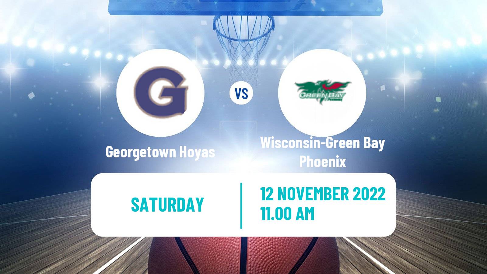 Basketball NCAA College Basketball Georgetown Hoyas - Wisconsin-Green Bay Phoenix