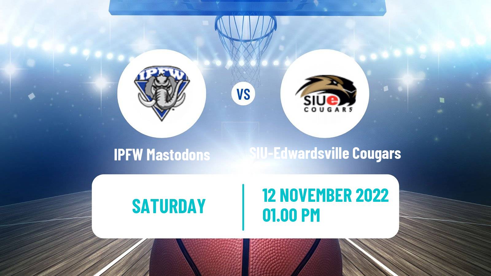 Basketball NCAA College Basketball IPFW Mastodons - SIU-Edwardsville Cougars