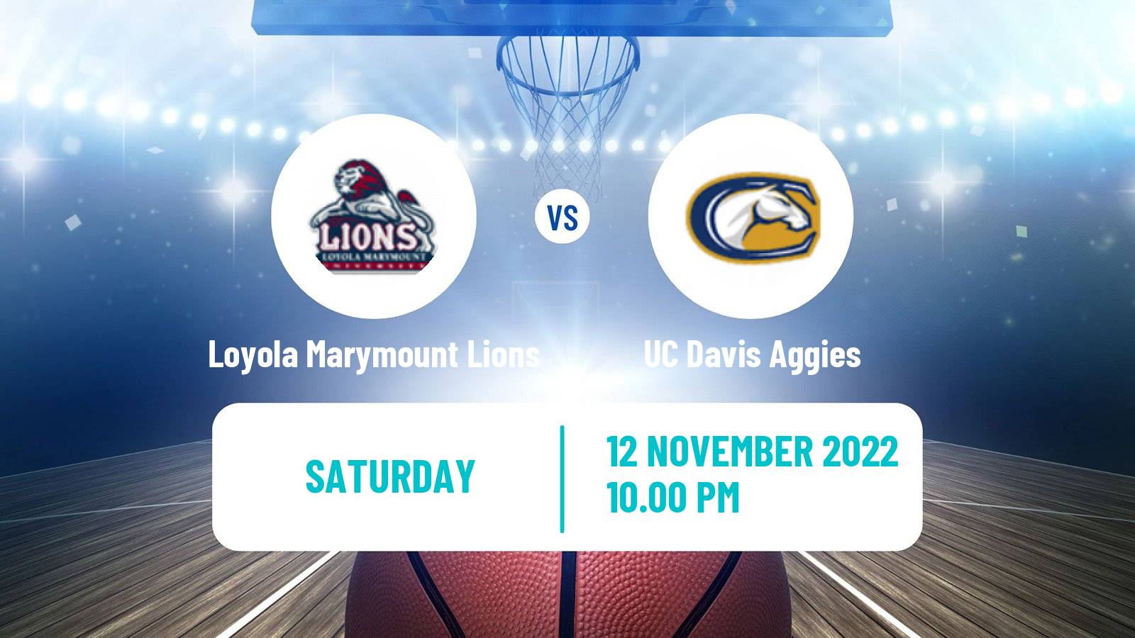 Basketball NCAA College Basketball Loyola Marymount Lions - UC Davis Aggies