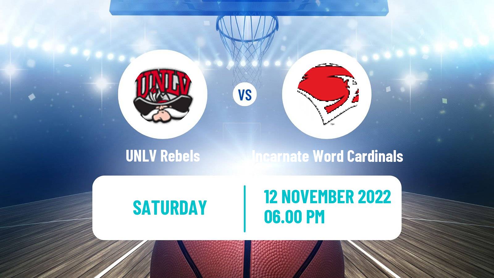 Basketball NCAA College Basketball UNLV Rebels - Incarnate Word Cardinals