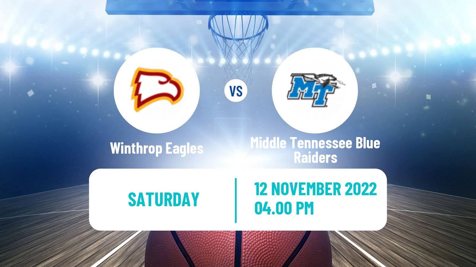 Basketball NCAA College Basketball Winthrop Eagles - Middle Tennessee Blue Raiders