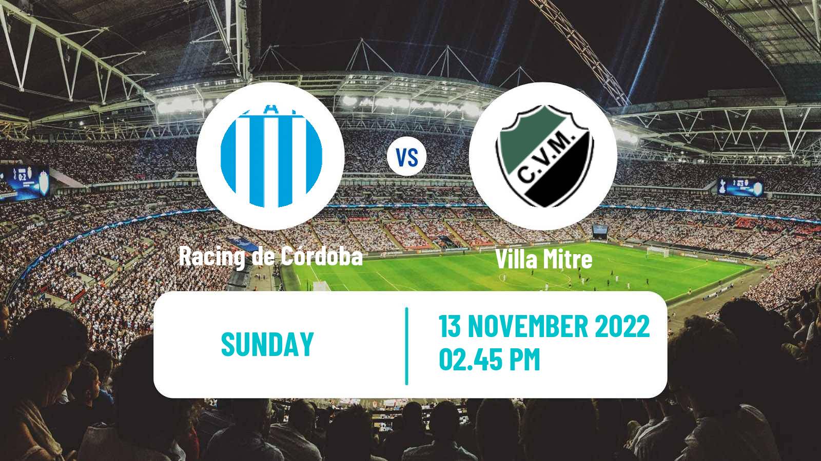 Soccer Argentinian Torneo Federal Racing de Córdoba - Villa Mitre