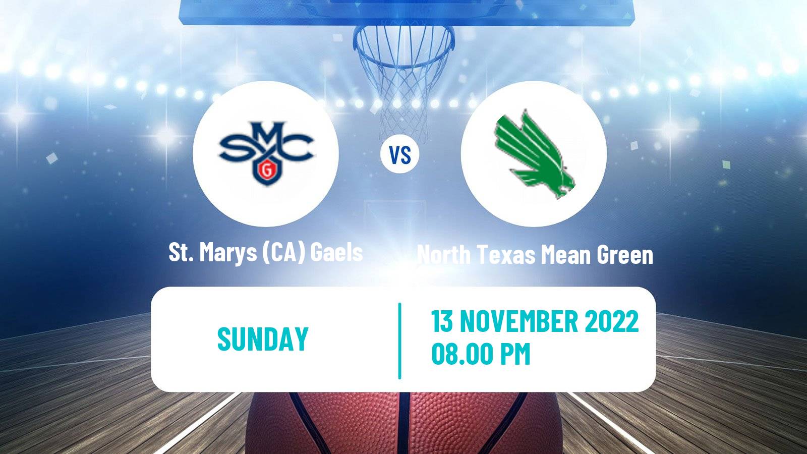 Basketball NCAA College Basketball St. Marys (CA) Gaels - North Texas Mean Green