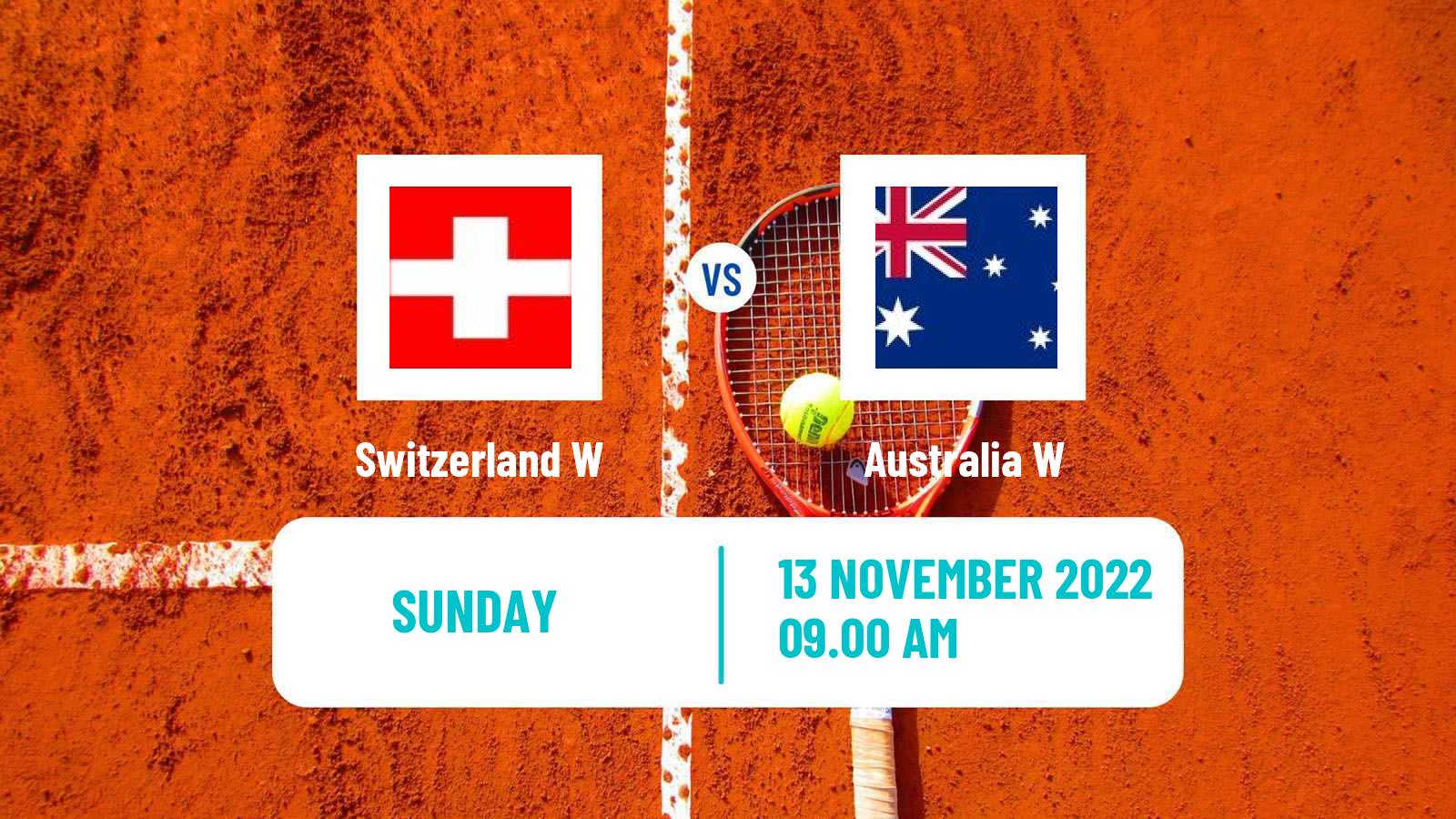 Tennis WTA Billie Jean King Cup World Group Teams Switzerland W - Australia W