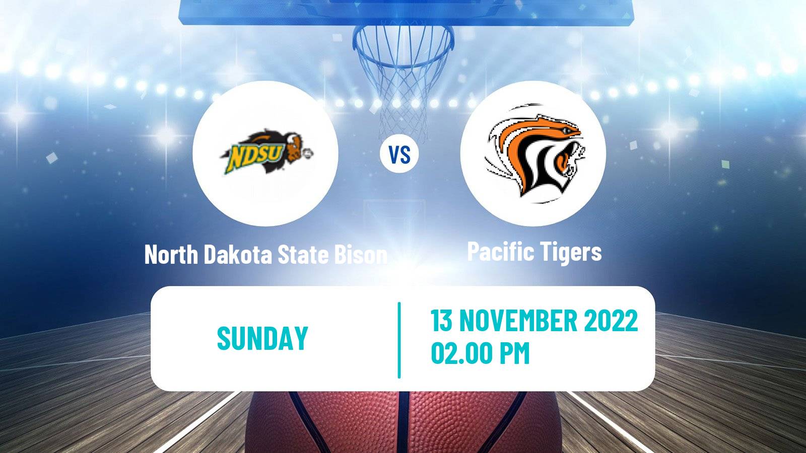 Basketball NCAA College Basketball North Dakota State Bison - Pacific Tigers