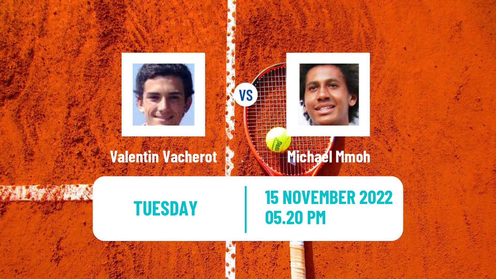 Tennis ATP Challenger Valentin Vacherot - Michael Mmoh
