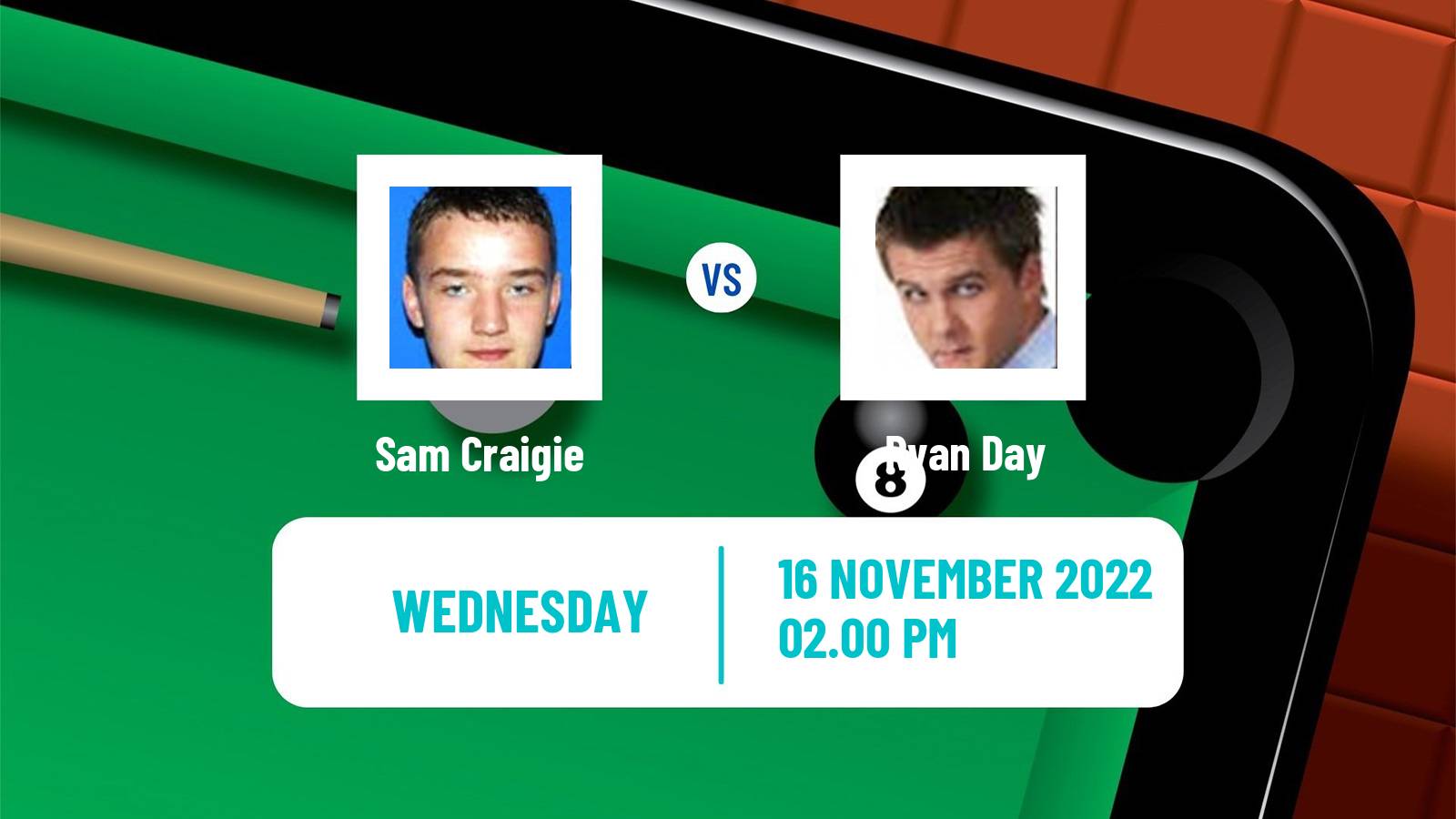 Snooker Snooker Sam Craigie - Ryan Day