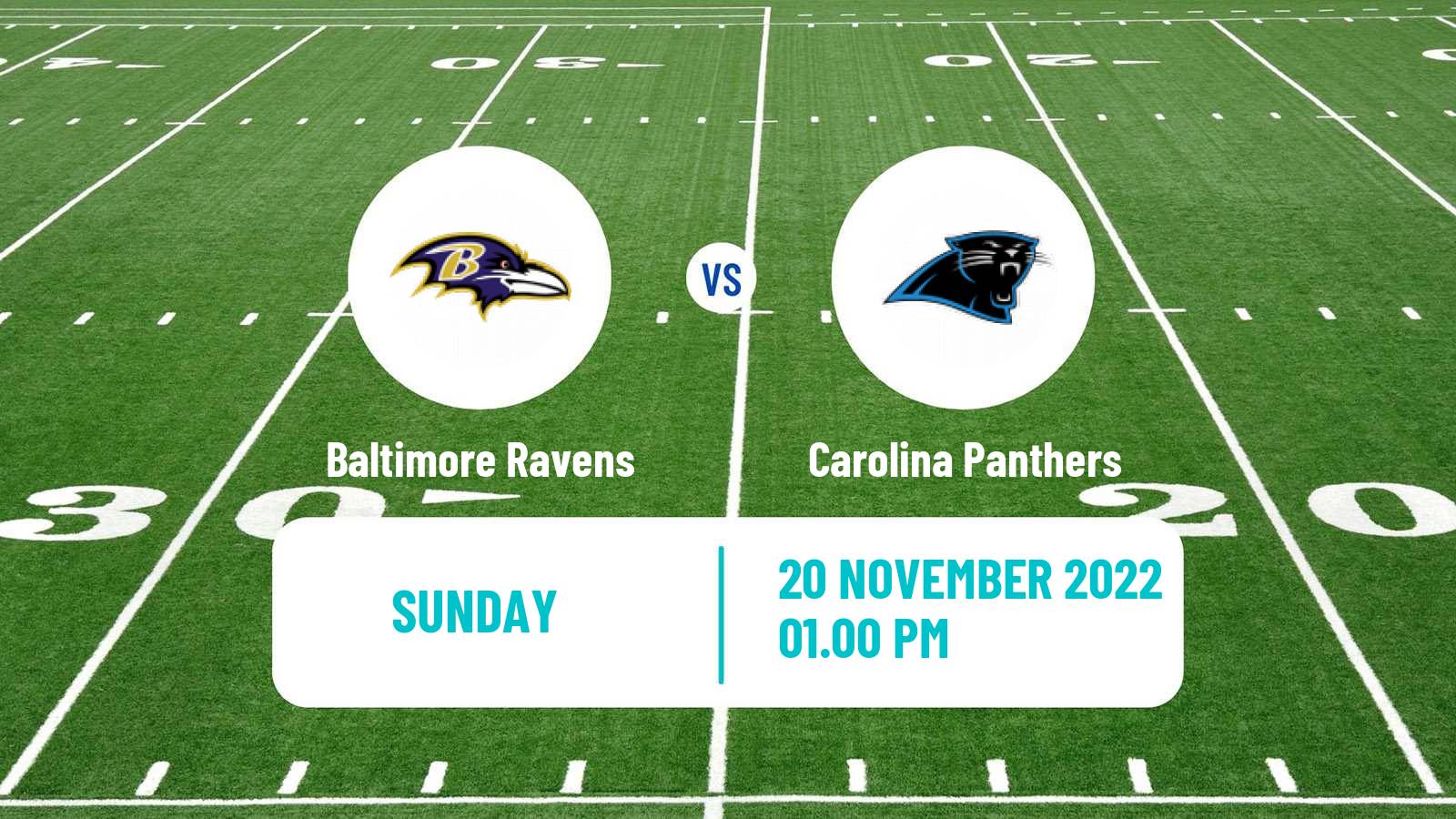 American football NFL Baltimore Ravens - Carolina Panthers