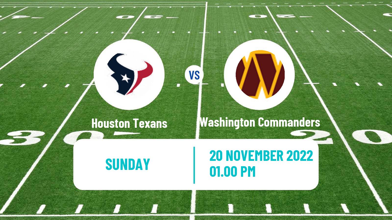 American football NFL Houston Texans - Washington Commanders