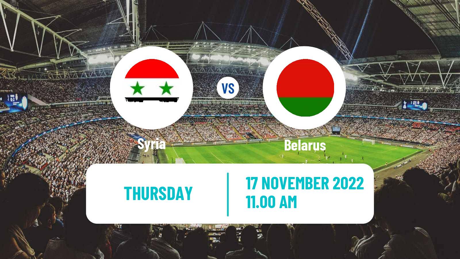 Soccer Friendly Syria - Belarus