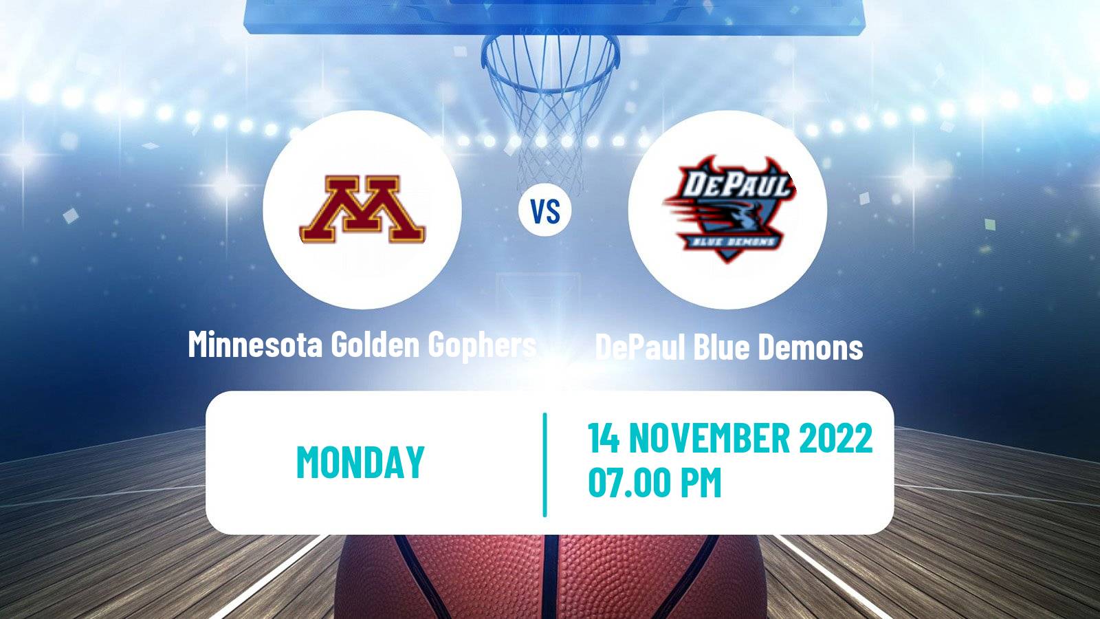 Basketball NCAA College Basketball Minnesota Golden Gophers - DePaul Blue Demons