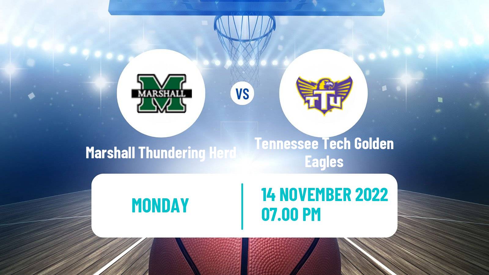Basketball NCAA College Basketball Marshall Thundering Herd - Tennessee Tech Golden Eagles