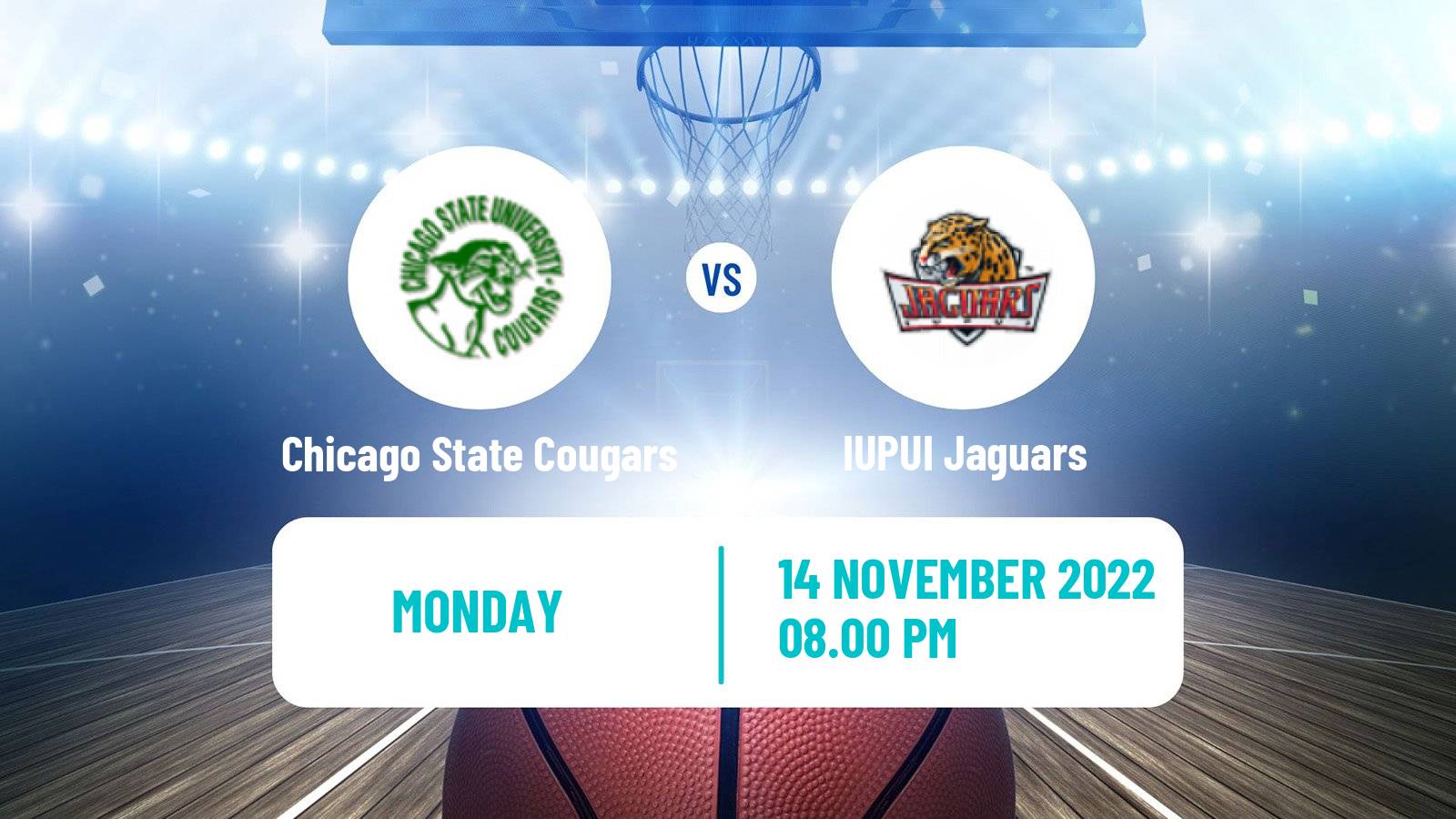 Basketball NCAA College Basketball Chicago State Cougars - IUPUI Jaguars