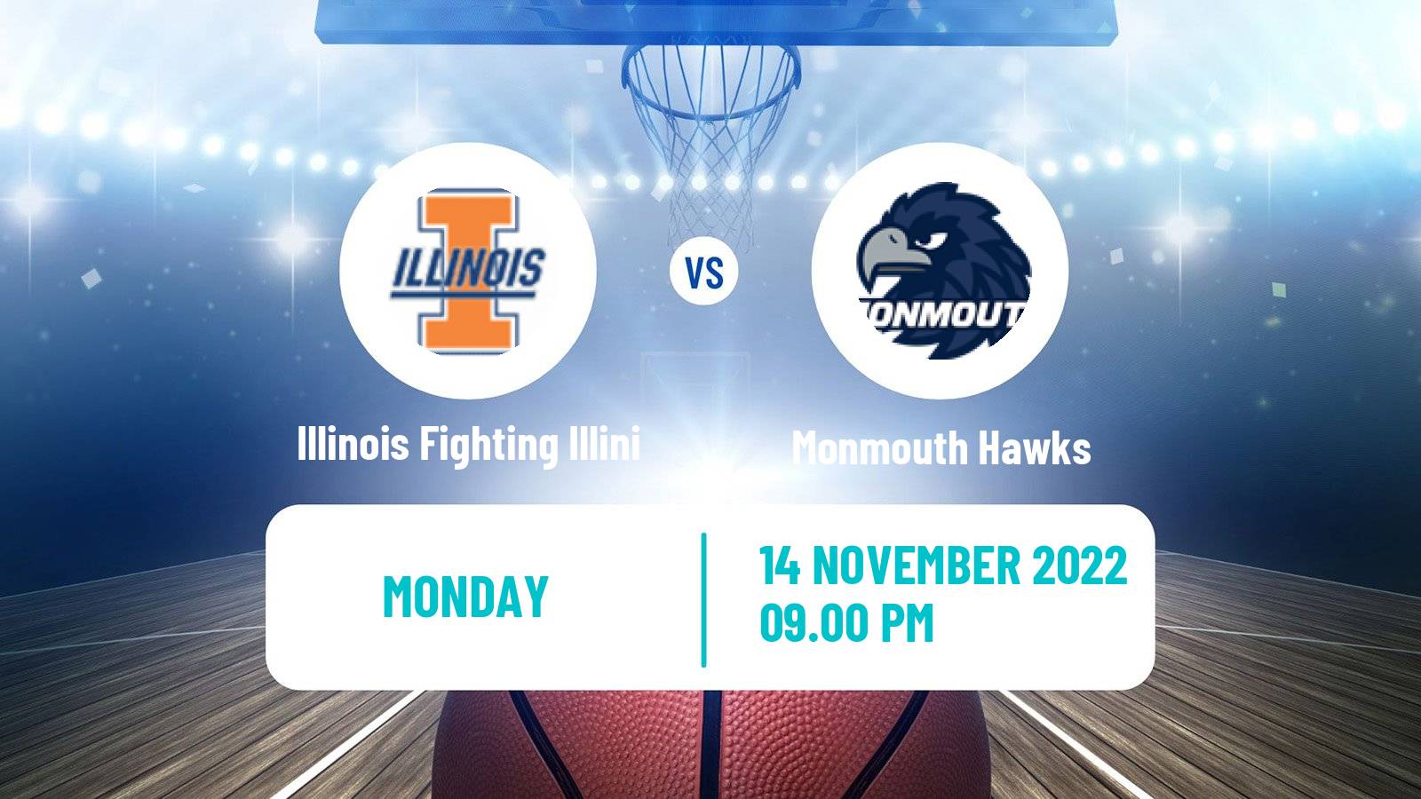 Basketball NCAA College Basketball Illinois Fighting Illini - Monmouth Hawks