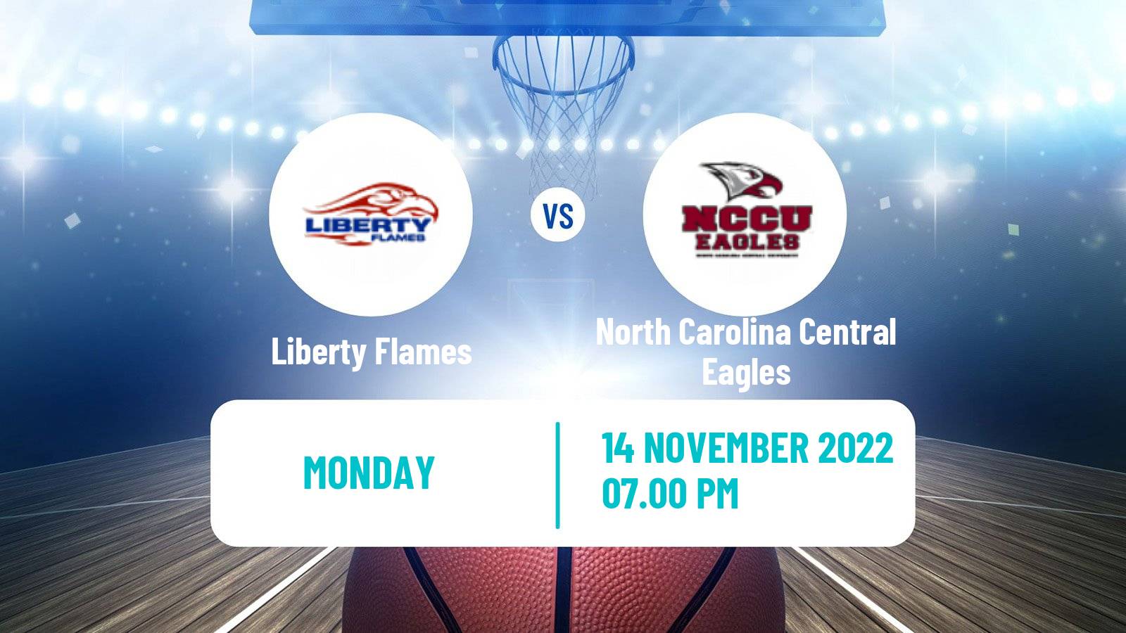 Basketball NCAA College Basketball Liberty Flames - North Carolina Central Eagles