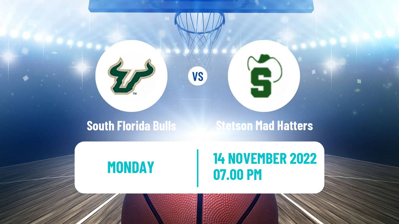 Basketball NCAA College Basketball South Florida Bulls - Stetson Mad Hatters