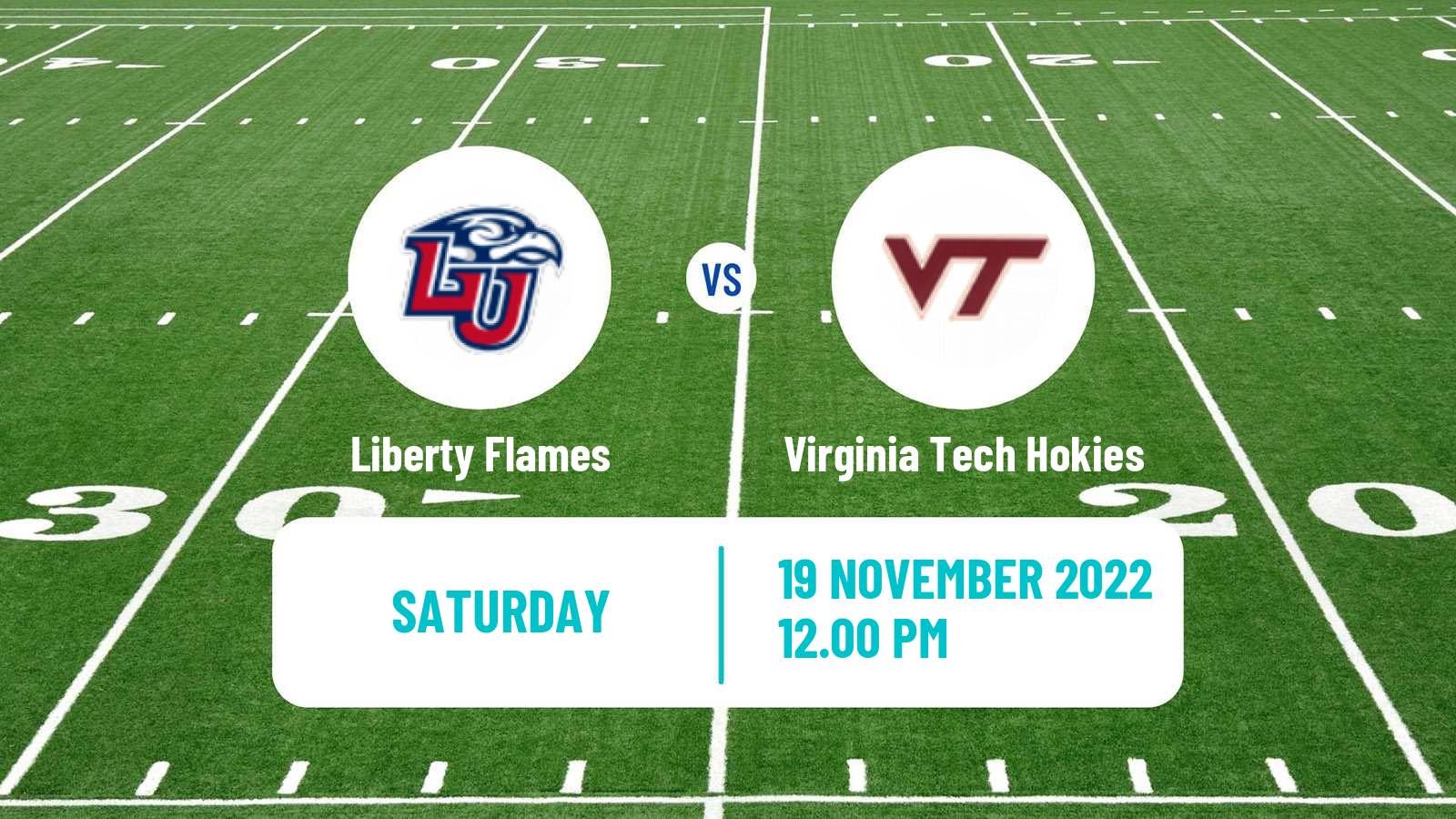 American football NCAA College Football Liberty Flames - Virginia Tech Hokies