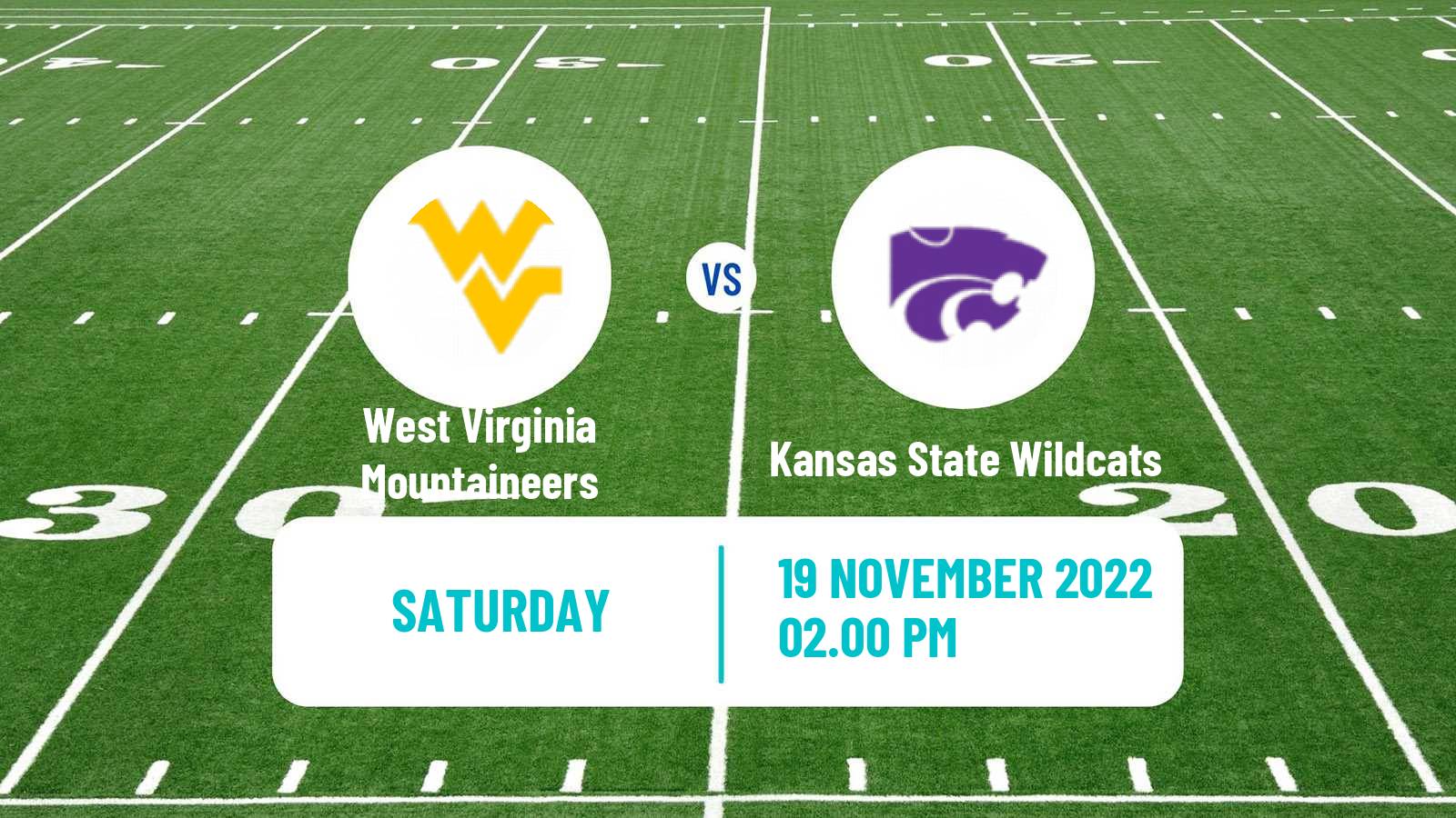 American football NCAA College Football West Virginia Mountaineers - Kansas State Wildcats