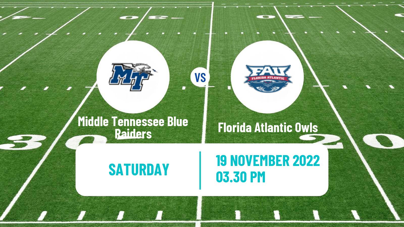 American football NCAA College Football Middle Tennessee Blue Raiders - Florida Atlantic Owls