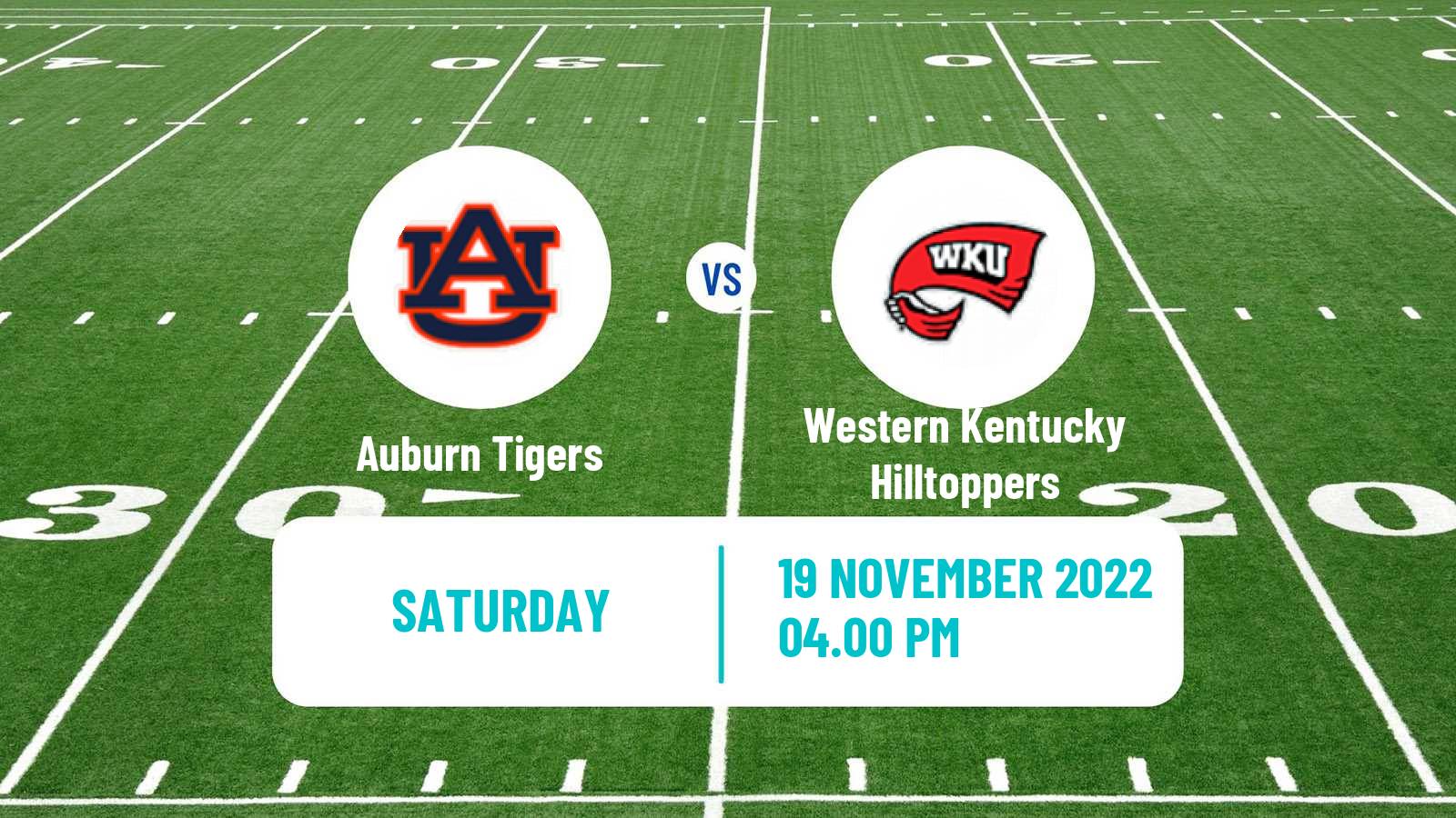 American football NCAA College Football Auburn Tigers - Western Kentucky Hilltoppers
