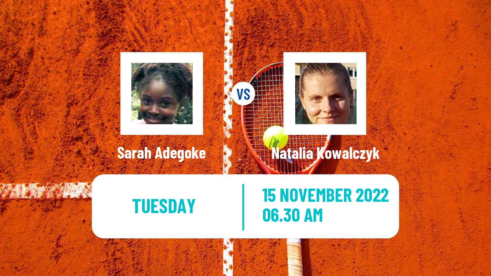 Tennis ITF Tournaments Sarah Adegoke - Natalia Kowalczyk