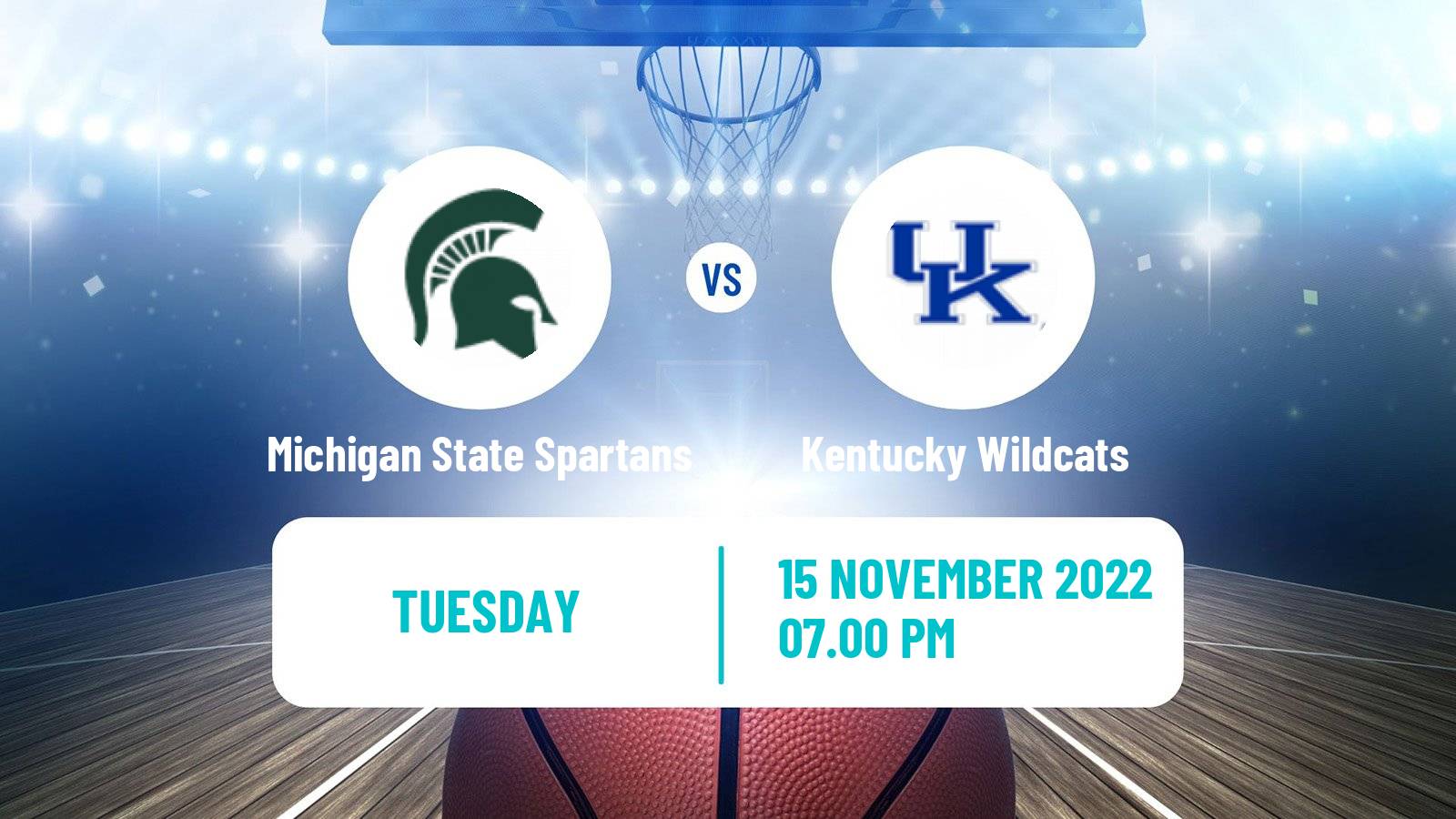 Basketball NCAA College Basketball Michigan State Spartans - Kentucky Wildcats