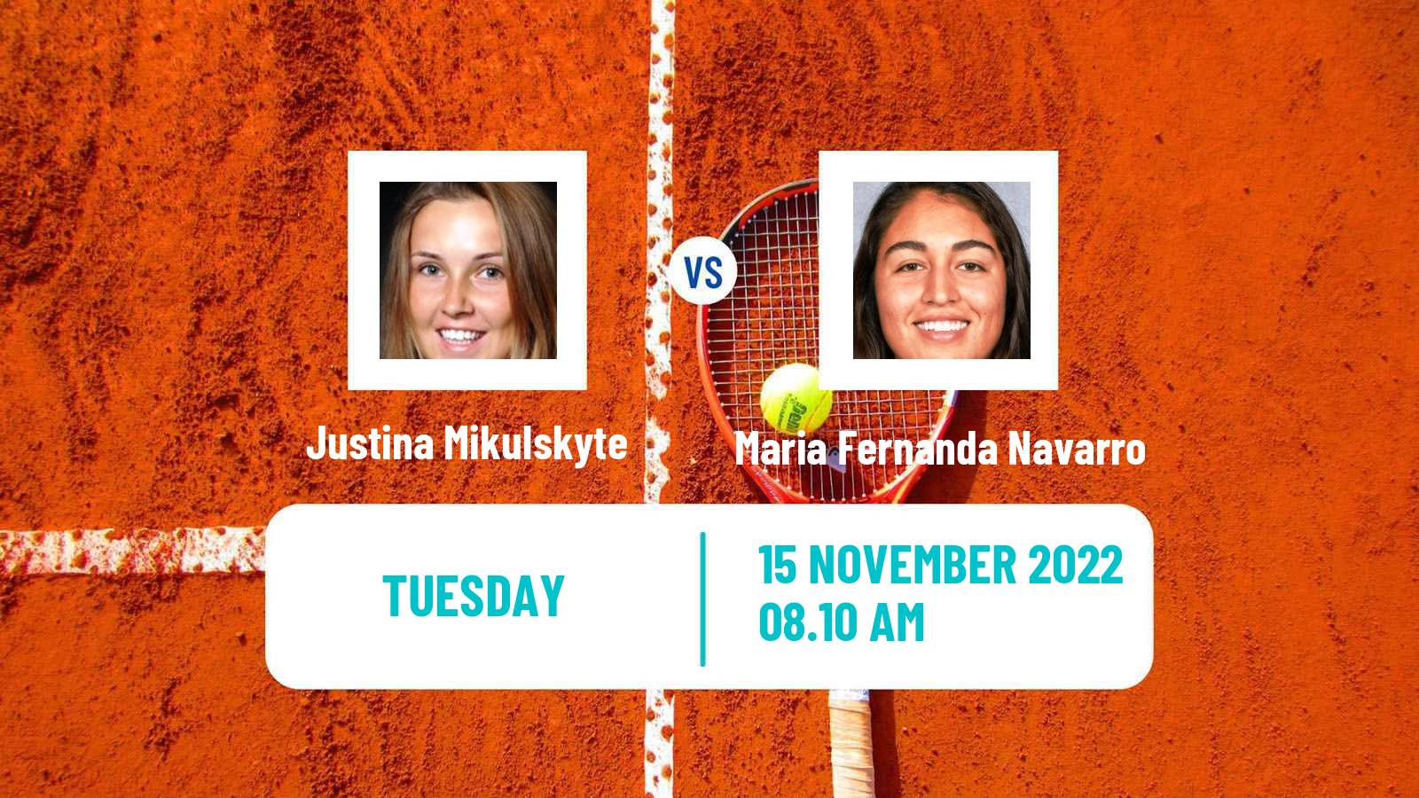 Tennis ITF Tournaments Justina Mikulskyte - Maria Fernanda Navarro