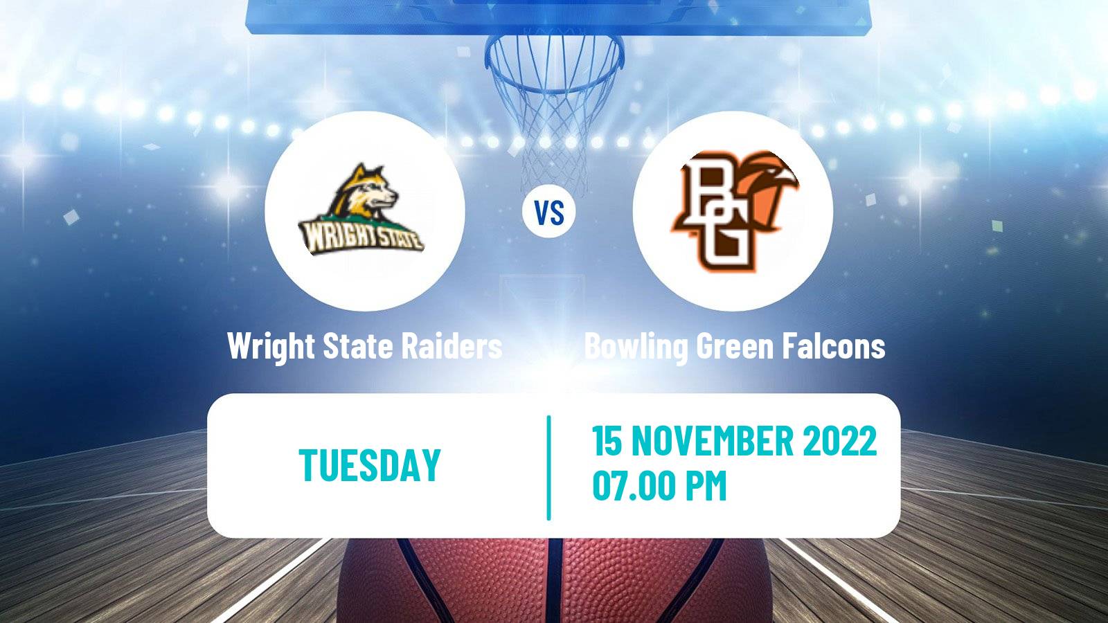 Basketball NCAA College Basketball Wright State Raiders - Bowling Green Falcons