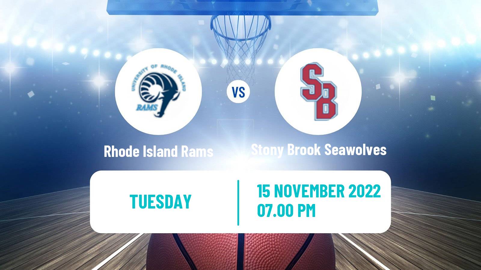 Basketball NCAA College Basketball Rhode Island Rams - Stony Brook Seawolves