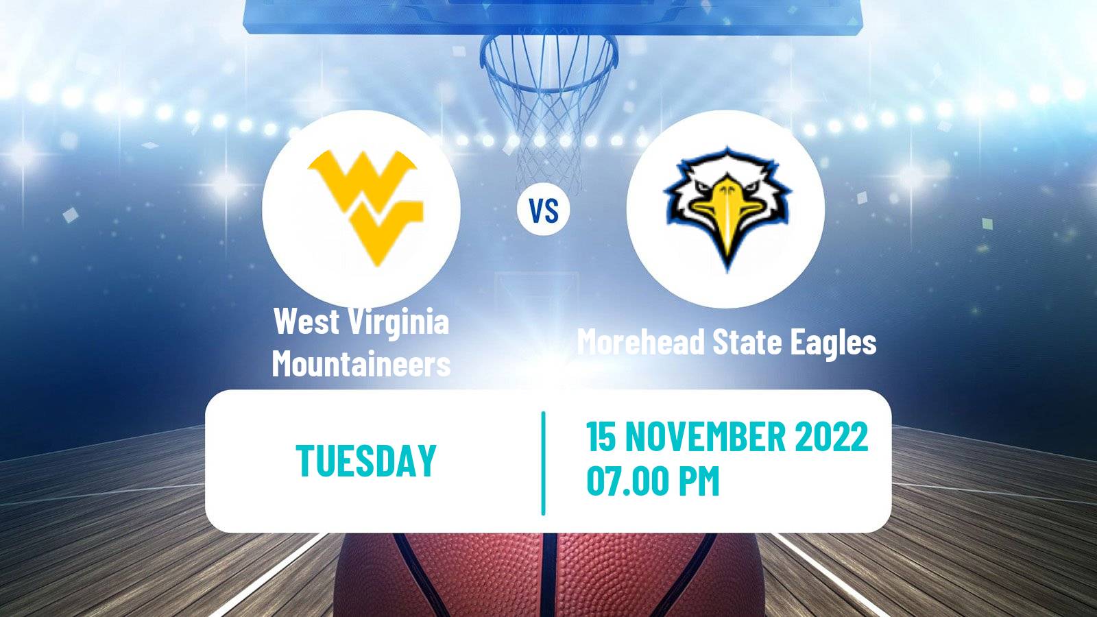 Basketball NCAA College Basketball West Virginia Mountaineers - Morehead State Eagles