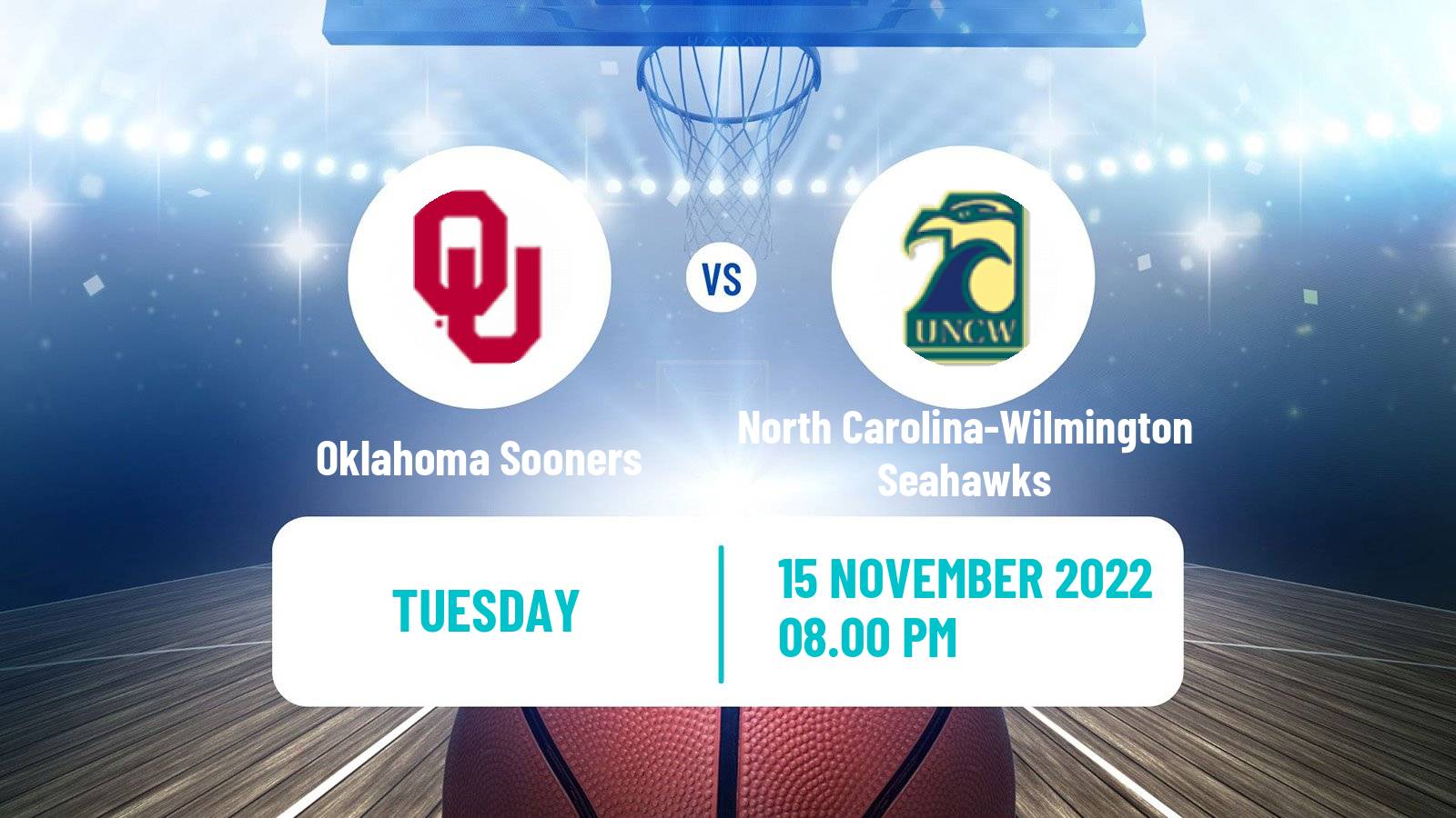 Basketball NCAA College Basketball Oklahoma Sooners - North Carolina-Wilmington Seahawks