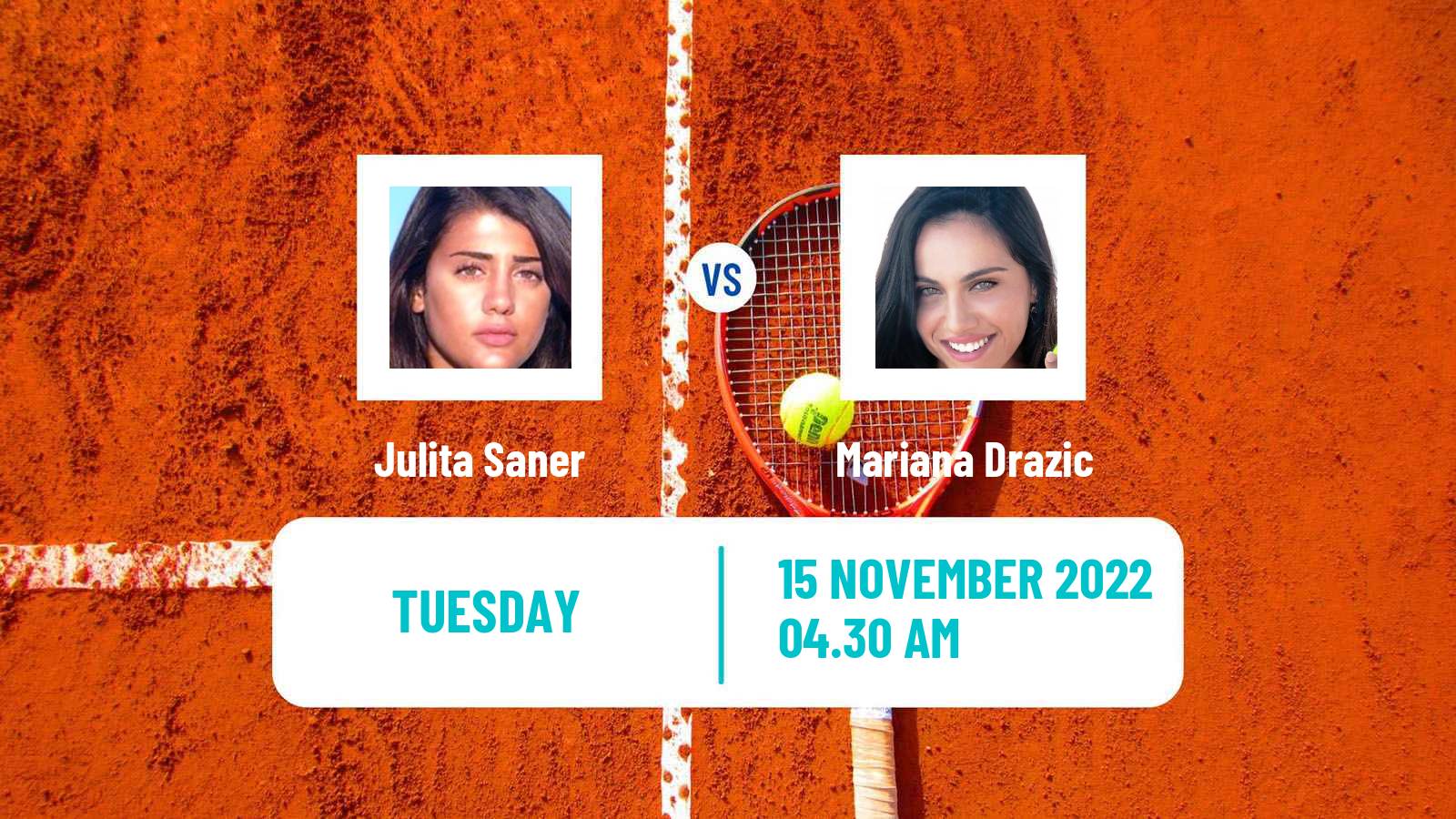 Tennis ITF Tournaments Julita Saner - Mariana Drazic